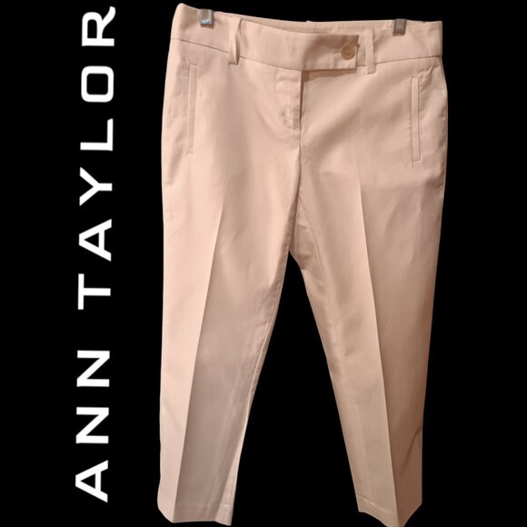ANN TAYLOR LOFT White Crop/Straight Leg Pants OP - Picture 4 of 10